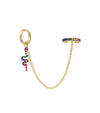 Rainbow Collection Snake Charm & Chain Earring Cuff