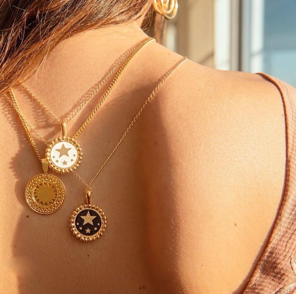 Heart N' Stars Gold Coin Necklace