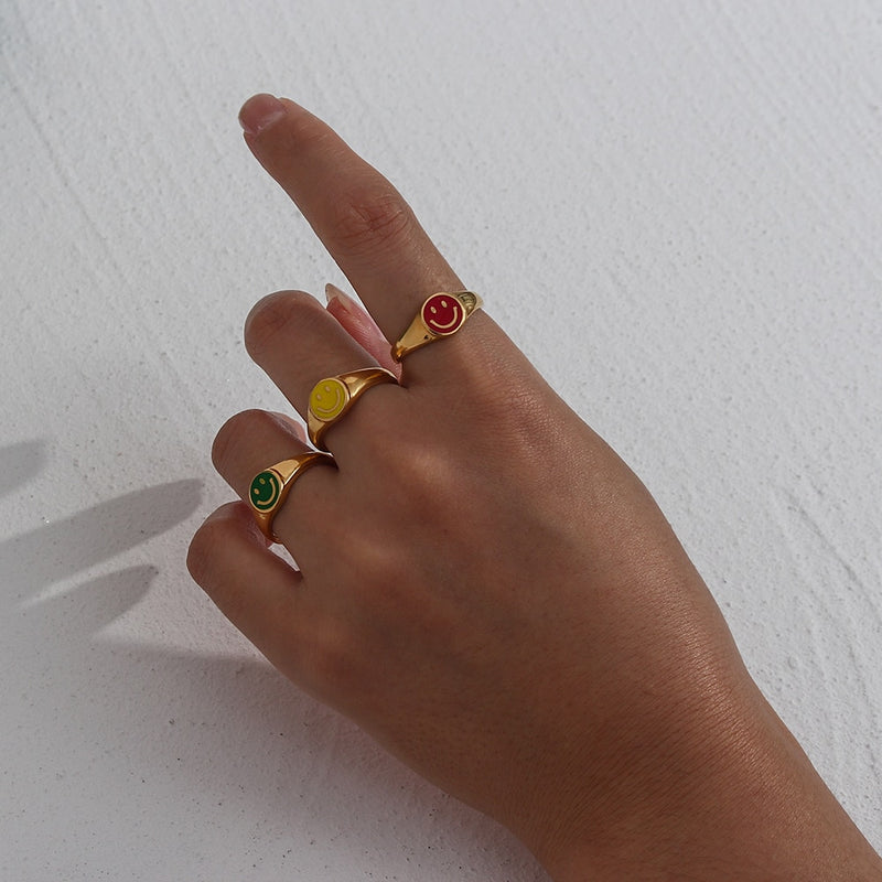 Happy Rainbow Collection Signet Rings