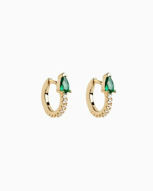 Rainbow Collection Teardrop Birthstone Mini Hoop Earrings – Misi Jewels ...