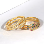 Rainbow Collection 3 Layered Finger Ring