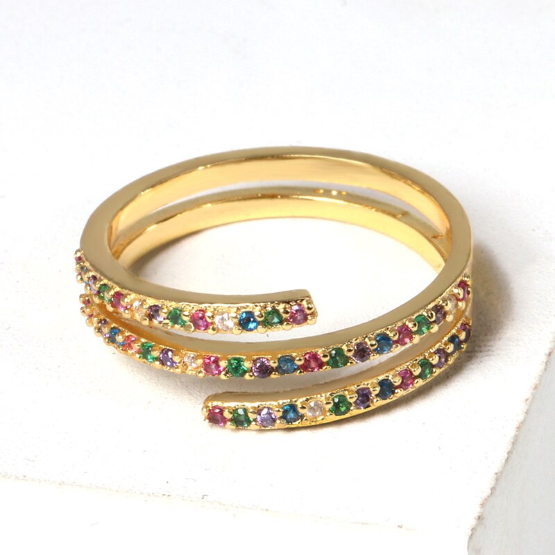 Rainbow Collection 3 Layered Finger Ring