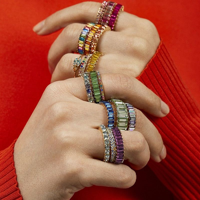 Rainbow Collection Baguette Ring