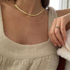 Minimalist Double Layers 14k herringbone Necklace