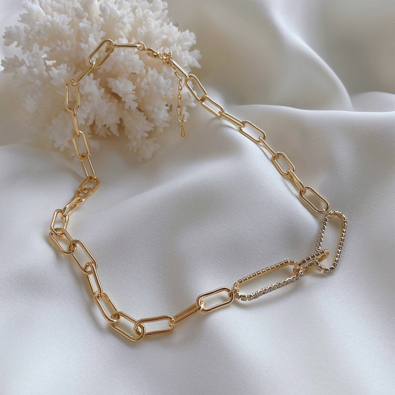 Minimalist Double Layers 14k herringbone Necklace