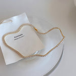 Minimalist Double Layers 14k herringbone Necklace