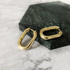 Adore Love Oval Gold Earrings