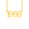 " Born In" Gold Pendant Necklace