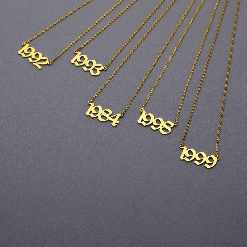 " Born In" Gold Pendant Necklace