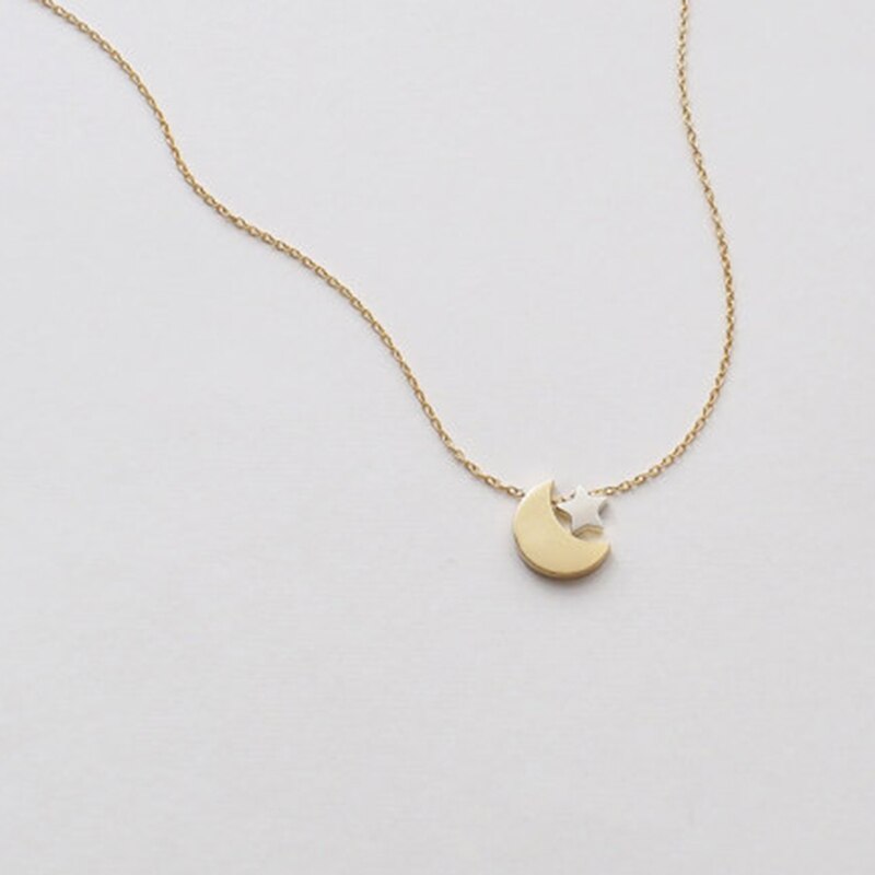 Moon & Star Pendant Necklace