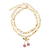 Rainbow Collection Crystal "Cherry on Top" Anklet Set