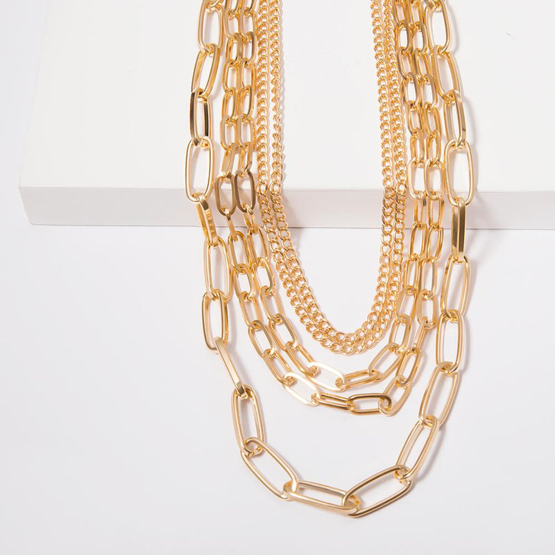 Multi Layer Gold link Necklace