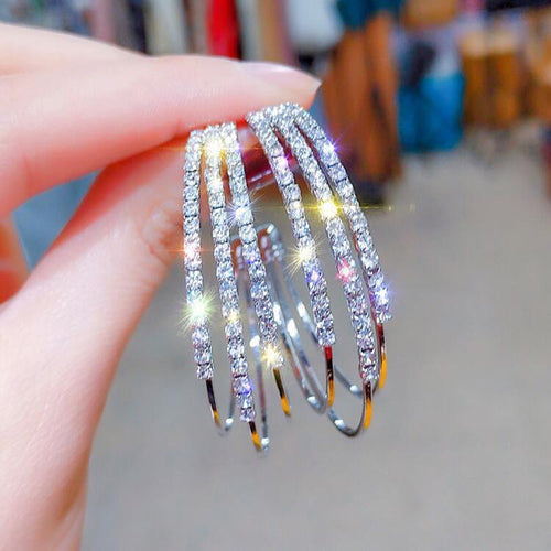 Triple Crystal Hoops