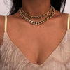 Double Cuban Link Chain Choker