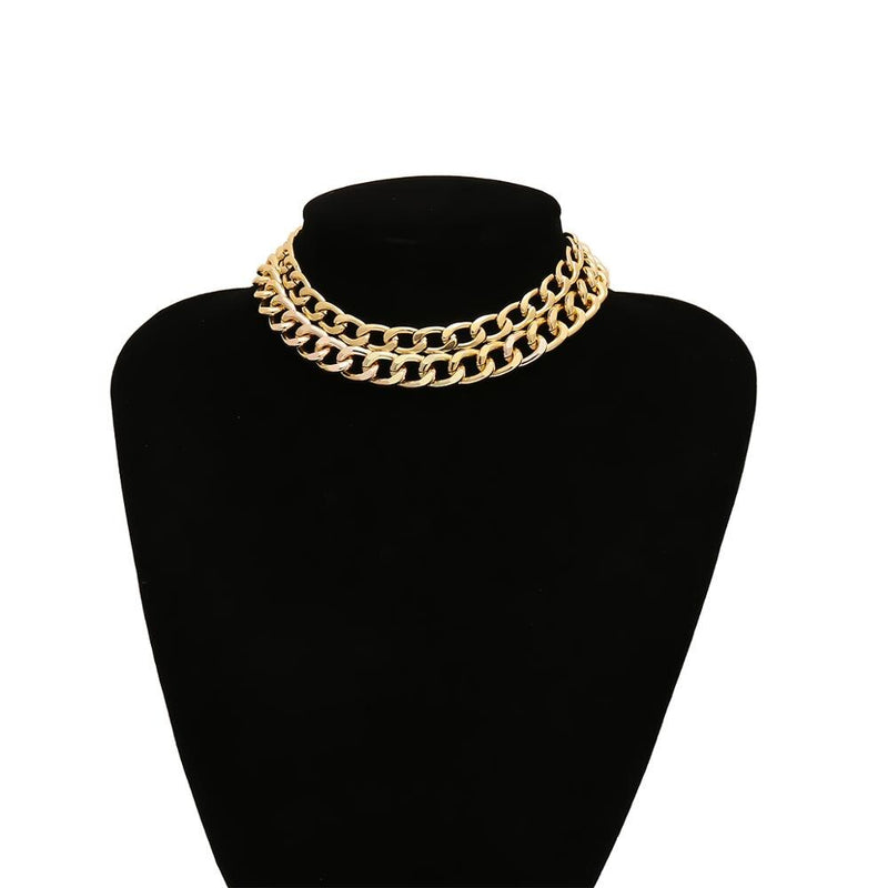 Double Cuban Link Chain Choker