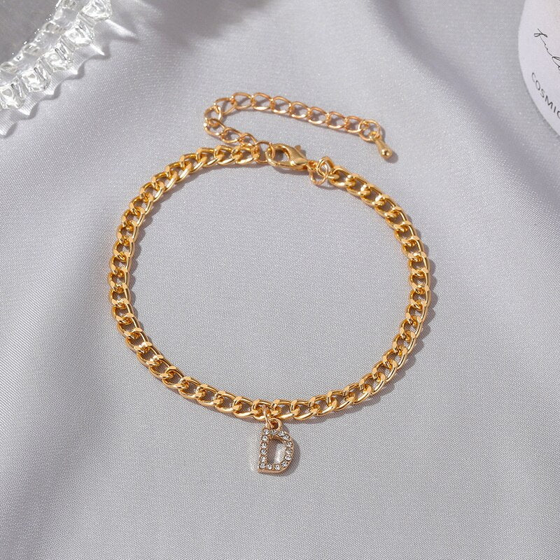 Mini Letter Crystal Intial Anklet