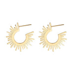 Sunburst Vintage Gold Metal Earrings