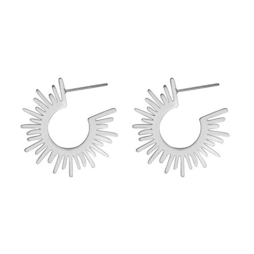 Sunburst Vintage Gold Metal Earrings