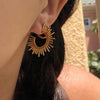 Sunburst Vintage Gold Metal Earrings