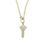 Lock & Key cuban link Gold Plated Necklace