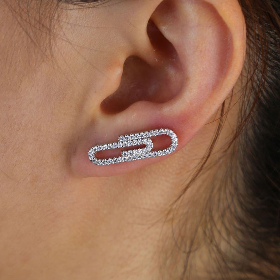 Paper Clip Stud Earrings Misi Jewels & Co.